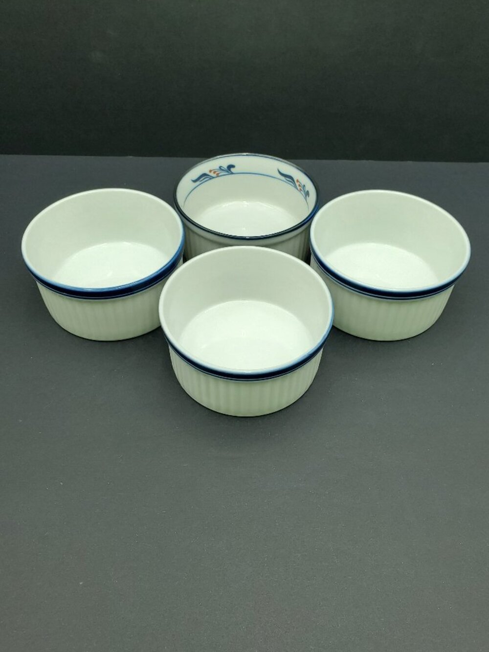 Dansk Bistro Maribo Ramekin Christianshavn Blue Custard Cups Small Souffle Dish